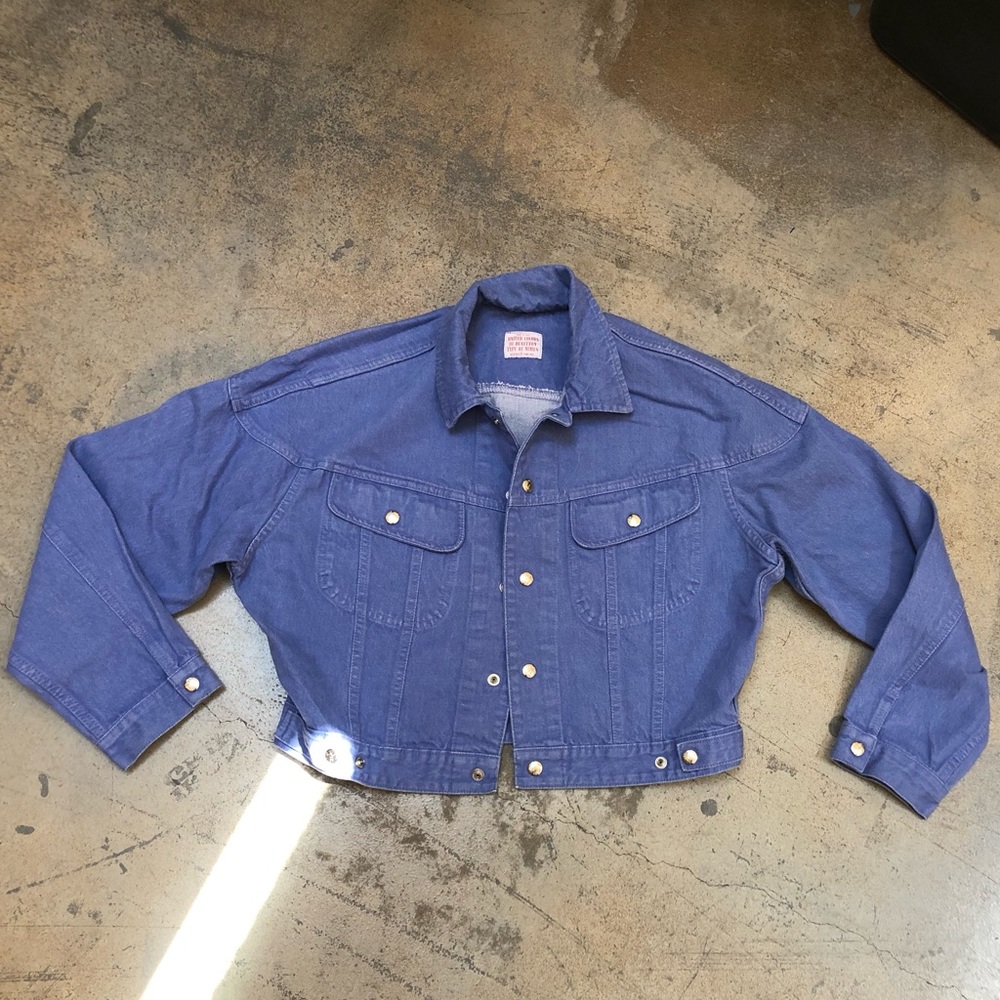 Vintage 1990s united colors of Benetton periwinkle jean jacket cropped